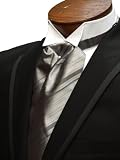 Ascot Tuxedo Tie- Striped Satin Silver "Sophistication"