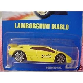Mattel Hot Wheels 1991 1:64 Scale Yellow Lamborghini Diablo Die Cast Car #227 by Mattel
