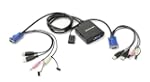 IOGear 2 Port USB Cable KVM Switch wi...