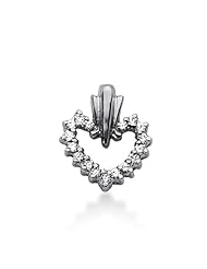 14K Gold Share Prong set Diamond Heart Pendant (0.34 cttw, F - G Color, SI2 Clarity)