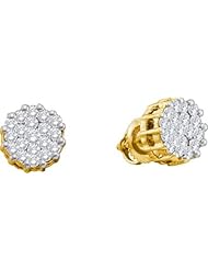 1.00CTW DIAMOND FLOWER EARRINGS