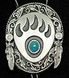 Large Bolo - Bear Claw and Stone(Diamond Cut) - Large Sculpted Bolo