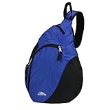 MyGift 19.5 Inch Cross Body Backpack / Biker Sling Bag Student School bookbag -Blue