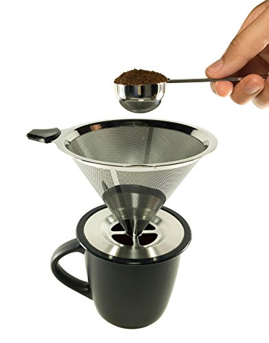 Pour Over Coffee Filter With Complimentary Scoop - Reusable Pour Over Coffee Dripper