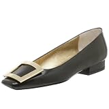 Claudia Ciuti Women's Marina Square Toe Flat,Black,5.5 M