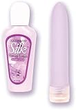 Doc Johnson Velvet and Silk Massager and Massage Lotion Set, Lavender Scented