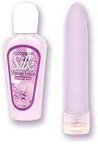 Doc Johnson Velvet and Silk Massager and Massage Lotion Set, Lavender Scented
