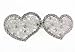 Double Heart Bridal Swarovski Crystal Hair Hair Clip Barrette Jewelry