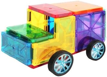 Metro Mags Clear Colors Magnetic Tiles Building Set (10 Piece Set- Little Cruiser)