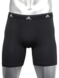 adidas Mens Sport Performance Climalite 2-Pack Boxer Brief, Black/Black, Small