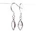 Pewterhooter Navette Swarovski Crystal on Sterling Silver Fishhooks Crystal Drop Earrings with Gift Box