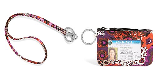 Vera Bradley Zip Id Case and Lanyard in Rosewood