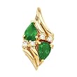 14K Yellow Gold Tsavorite and Diamond Pendant