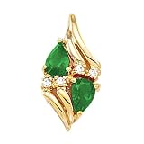 14K Yellow Gold Tsavorite and Diamond Pendant