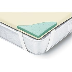 HoMedics 1.5" Premium grade memory foam Bed Topper with Corner Straps, Velour Cover, Queen