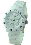 WOW-White Women's Neo Ice Plastic White watch, with White Date Display Dial and white Bracelet Strap. Ideal as Toy ,Gift,treat ....... Gift Wrap Included