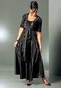 M.I.M. Damen-Kleid Abend-Kleid mit Pailletten schwarz