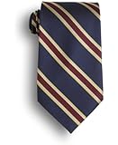 Signature Stripes Polyester Tie - Regent - Navy, Maroon, Gold