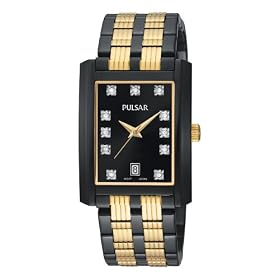Pulsar Men's Crystal Accented Black Ion Plated Stainless Steel Watch #PXDB21