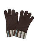 Kenzo Brown & Blue Striped Cuff Knit Wool Gloves