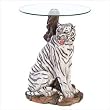 White Tiger Accent Table