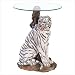 White Tiger Glass Top End Table