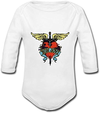 3 Months Baby Bon Jovi Logo White Cotton Onesies