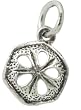 10mm 3/8" 5 Sided Sand Dollar Charm or Pendant - Oxidized Finish
