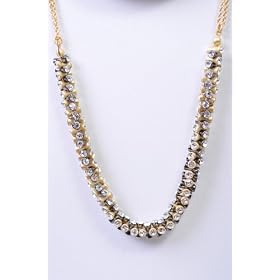 Gold and Black Linked Chain Necklace