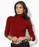 Lauren by Ralph Lauren Petite Sweater, Valenty Serpent Embroidered Turtleneck Black/Gold S