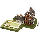N B/U 2-Story Mansion w/Pool, Lighted w/Figures