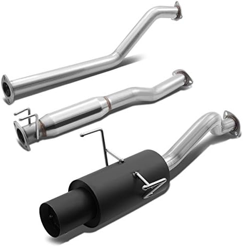 For Acura Stainless Steel Catback Exhaust System 4" Black Tip Black Muffler - Base Non-S DC5