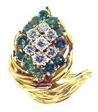 Estate 2.25 ct tw Diamond & Emerald 18k Gold Ring