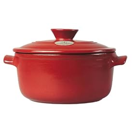Emile Henry Flame, All Heats (Except Induction), French Ceramic, Round Stewpot, Red, �24cm