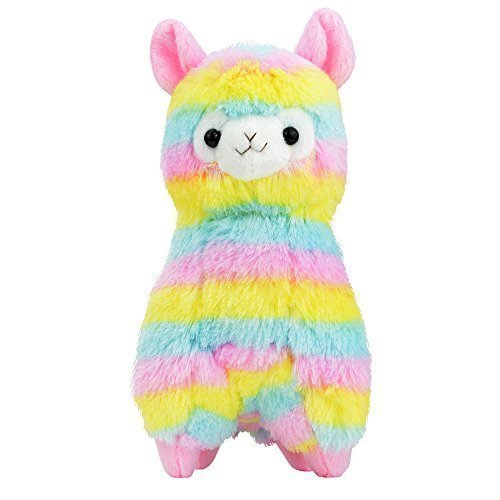 SZTLAE Christmas 17cm Rainbow Alpaca Soft Stuffed Animal Plush Doll Toy For Kid Birthdays New Year Gift