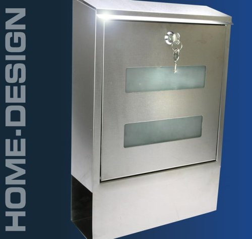 DESIGN Briefkasten EDELSTAHL GLAS Zeitungsfach original ELECSA 1030