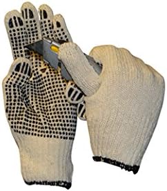 Black PVC Dot Gloves Single Side Work Safety Dotted Glove (240 Pairs = 20 Dozens)