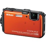 Nikon COOLPIX AW100 16 MP CMOS Waterproof Digital Camera with GPS and Full HD 1080p Video (Orange)