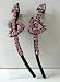 Rose Pink Crystal Hair Pin Pair Arrow Heart Crystal Hair Accessories Pair (BRAND NEW)