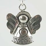 Silver Angel with heart charm or pendant, #11857