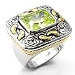 Women's Solitaire Apple Yellow Color Cubic Zirconia Inverted Plating Ring, Size: 5-9 Sterling Silver .925