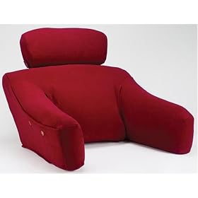 BedLounge Omni Fleece-Burgundy, The Ultimate Back Wedge, Bed Rest, Back Support, Comfort Reading Pillow