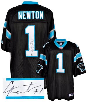 Cam Newton signed Carolina Panthers Black Reebok Premier EQT Jersey- Newton Hologram