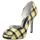 Yellow and Black Plaid Pump