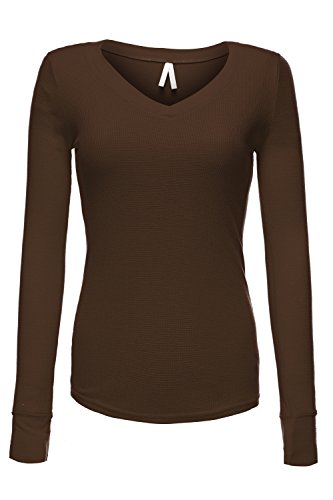 Basic Sexy Deep V-neck Long Sleeve Thermal Tee Tops Want It All