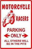 MOTORCYCLE RACER PARKING sport hobby sign