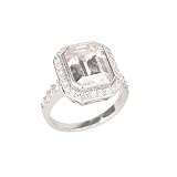 Studio 925 Lehman Emerald Cut 5ct Diamond CZ Sterling Silver Ring