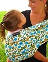 100% Cotton Reversible Baby Sling Carrier with Leg Rest Cushion, Lagoon Design, Medium