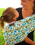 PoppyPouch 100% Cotton Reversible Baby Sling Carrier with Leg Rest Cushion, Lagoon Design, Medium