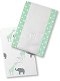SwaddleDesigns Baby Burpies, SeaCrystal Safari Fun (Set of 2 Burp Cloths)